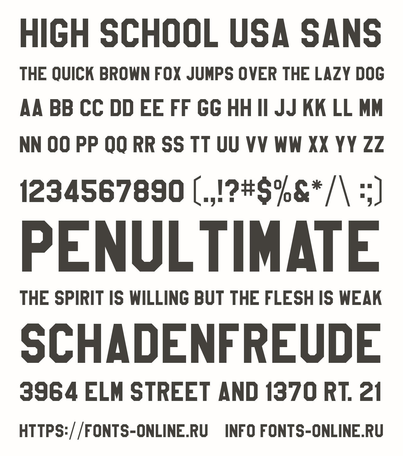 High School USA Sans Free Font Download